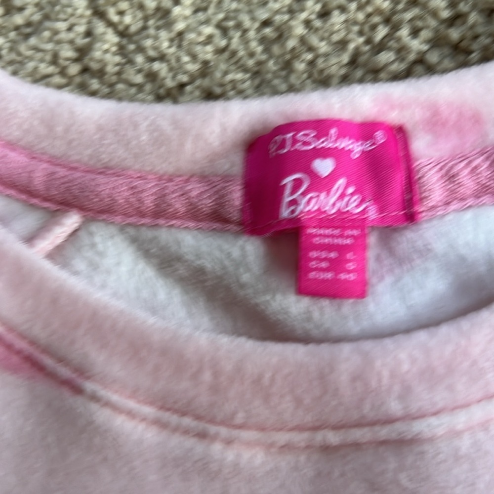 P.J.Salvage X Barbie collab large light pink heart velour jogger set. - Picture 6 of 16